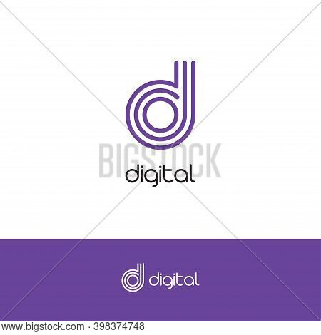 Letter D, Elegant Logo And Monogram For A Technologically Developing Startup, Logo Concept On A Whit