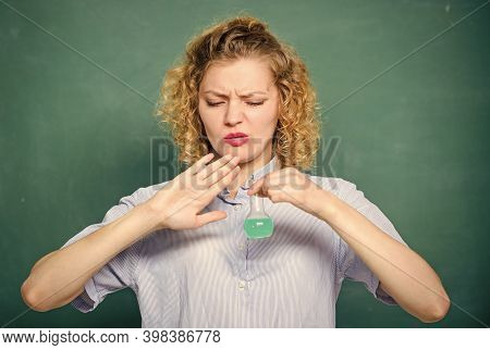 High School Classes. College Student Performing Chemical Reaction. Chemical Liquid Smelling Really B