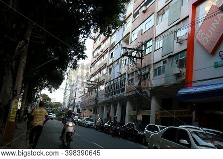 Salvador, Bahia, Brazil - December 2, 2020: View Of The Ladeira De Sao Bento Region On Avenida Sete 
