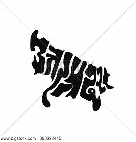 Uttar Pradesh Map Lettering. Uttar Pradesh Typographic Map.