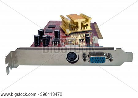 Shot Of The Mid-range Video Card With Agp Interface On A White Background.