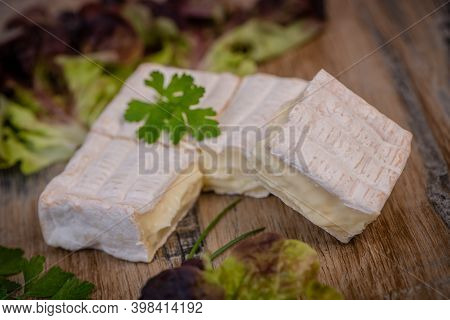 Pont Leveque, French Cheese From Normandy Produced From Cows Milk . High Quality Photo