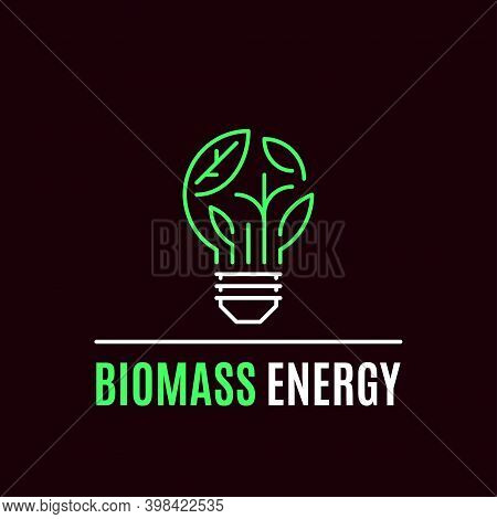 Biomass Energy Logo Template, Flat Style Icon Design.