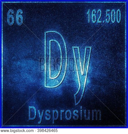 Dysprosium Chemical Element, Sign With Atomic Number And Atomic Weight, Periodic Table Element