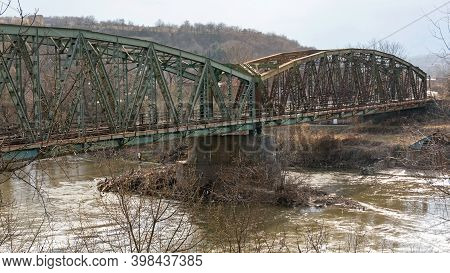 Railway Bridge Over South Morava River In Stalac Serbia