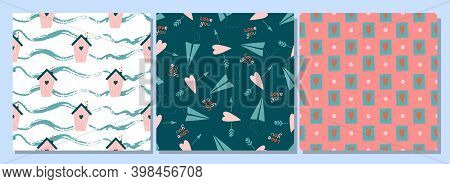 Cute Seamless Pattern Fabric In Modern Style On White Background. Modern Vector Illustration. Elegan