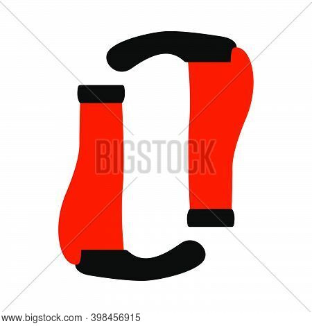 Bike Grips Icon. Flat Color Design. Vector Illustration.