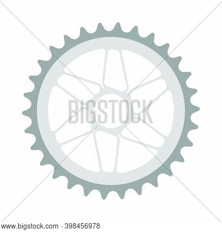 Bike Gear Star Icon. Flat Color Design. Vector Illustration.