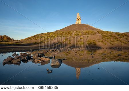 Gelsenkirchen, Germany - November 6, 2020: Rheinelbe Tip, Landmark Of Ruhr Metropolis Against Sky On
