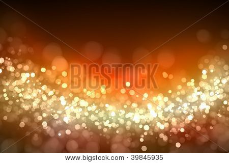 Sfondo di luce color oro bokeh astratta. Illustrazione