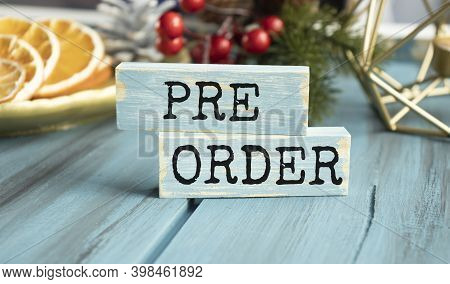 Pre Order Alphabet Letter On Blue Background
