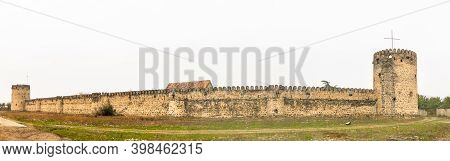 Wide Panoramic View Of Kolagiri Fortress Wall With No People. Undiscovered Gem In Georgia.caucasus