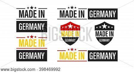 Made In Germany. Set Of Logos And Labels Made In Garmanyin Flat Style .vector Illustration. Isolated