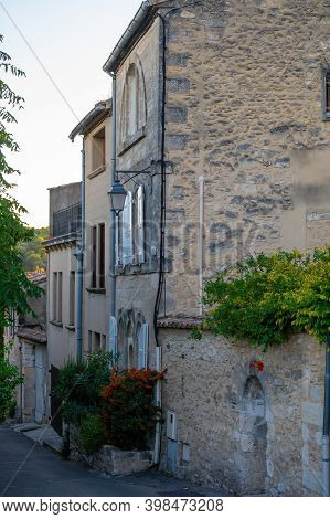 Old Buildings And Narrow Streets In Medieval Town Villeneuve Les Avignon In Summer