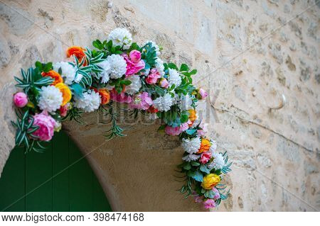 Old Buildings And Narrow Streets In Medieval Town Villeneuve Les Avignon In Summer