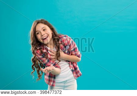 Almost Died Laughing. Humor And React Funny Story. Childhood And Happiness Concept. Kid With Cheerfu
