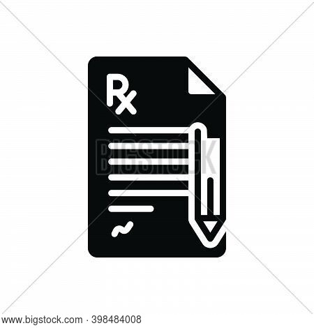 Black Solid Icon For Prescription Pad Paper Medicines Medical-recipt Pharmacy-report Medical  Medica