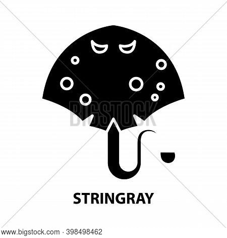Stringray Icon, Black Vector Sign With Editable Strokes, Concept Illustration