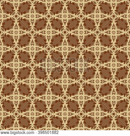 Simple Flower Motifs Design On Parang Batik With Smooth Mocca Color Design.