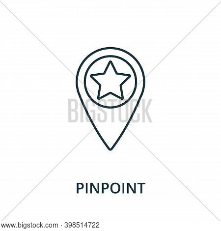 Pinpoint Icon. Line Style Element From Navigation Collection. Thin Pinpoint Icon For Templates, Info