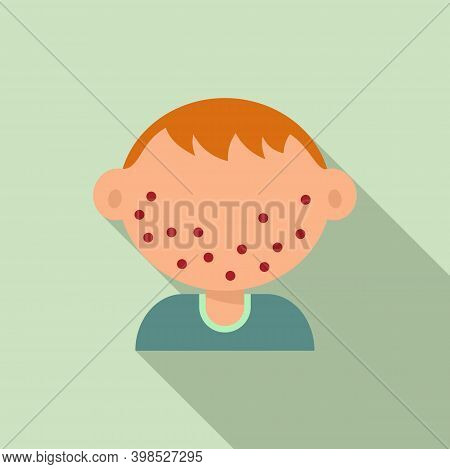 Chicken Pox Kid Boy Icon. Flat Illustration Of Chicken Pox Kid Boy Vector Icon For Web Design