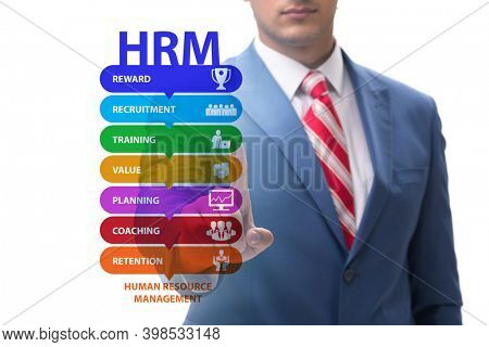 HRM - Human resource management concept with businessman