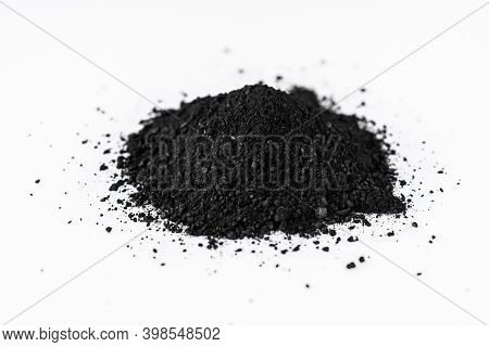Activated Carbon On A White Acrylic Background