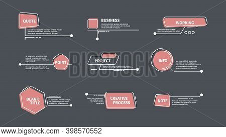 Callouts. Chat Communication Text Bars Digital Arrows Callouts Boxes Vector Templates. Illustration 