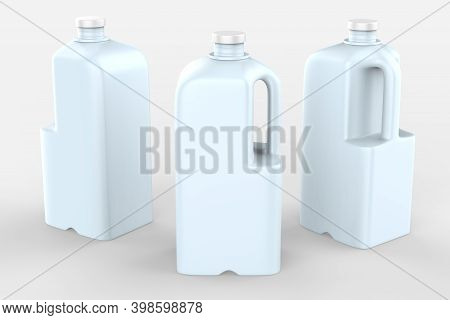 Milk Bottle With Cap Isolated On White Background. 3d Illustration
