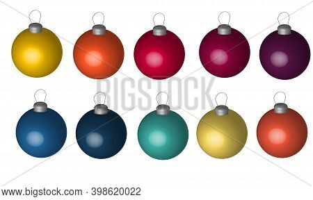 Set Of Beautiful Colorful Christmas And Ne Year Toys