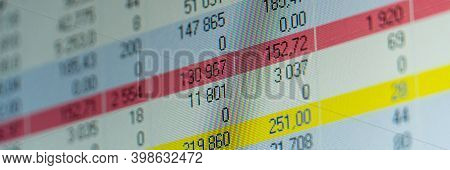 Stock Market Price Display. Commerce And Forex Analysis For Traiding
