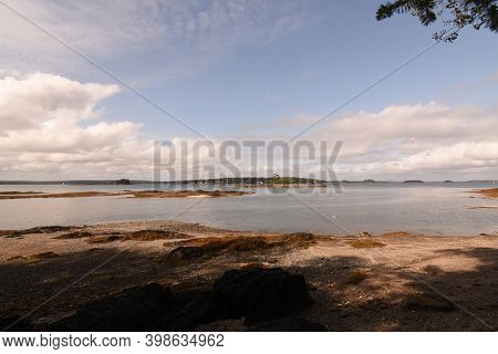 Scenic Seascape Of Coastal Maine In Casco Bay.
