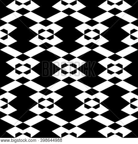 Seamless Pattern. Rhombuses, Trapeziums, Figures Ornament. Geometrical Shapes Wallpaper. Figures Bac