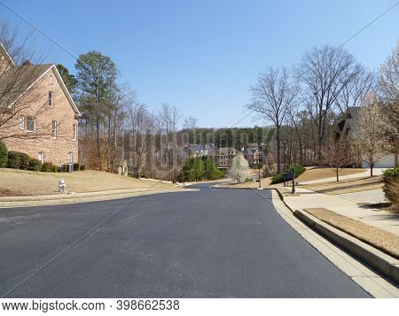 View From Below Of Street In Condominium In Suwanee, Usa.