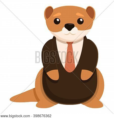 Elegant Mink Icon. Cartoon Of Elegant Mink Vector Icon For Web Design Isolated On White Background