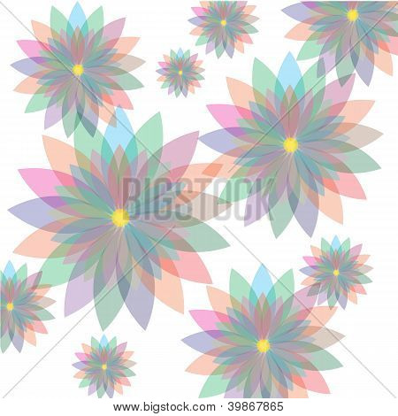 Seamless Floral Pastel Pattern With Colorful Flowers