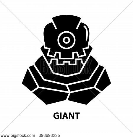 Giant Icon, Black Vector Sign With Editable Strokes, Concept Illustration