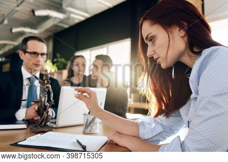 Concept Of Deprivation Of Rights To Child Custody. Family In Office Of Family Lawyer.