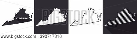 State Of Virginia. Map Of Virginia. United States Of America Virginia. State Maps. Vector Illustrati