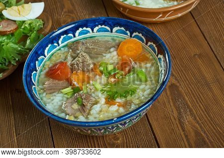 Kurban Chorba - Traditional Bulgarian Soup Close Up