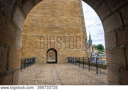 Morlaix, France - August 28, 2019: Looking Through The Arches In The Columns On The Top Of Morlaix V