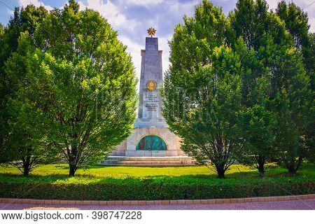 Budapest, Hungary, Aug 2019, Monument To The Soviet Soldiers For The Liberation Of Hungary In World 