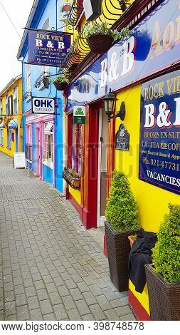 Kinsale, Cork, Ireland - 06 May, 2018: Colorful Houses In Kinsale. The Historic Streetscape Is A Fam