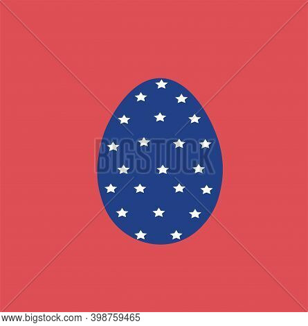 Blue Easter Egg With White Circles Vector.