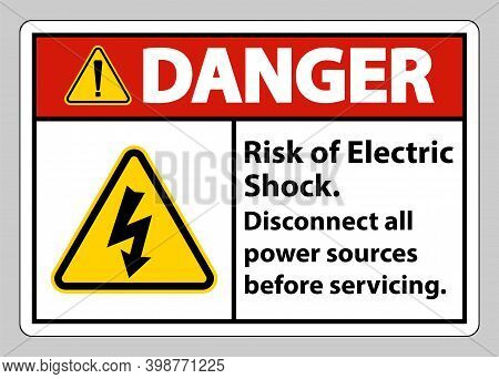 Danger Risk Of Electric Shock Symbol Sign Isolate On White Background