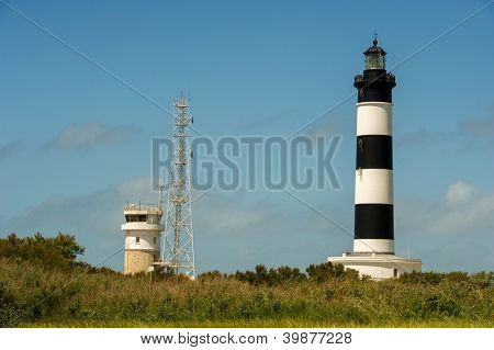 เกาะ D'Oleron ใน Charente ฝรั่งเศสกับลายประภาคาร