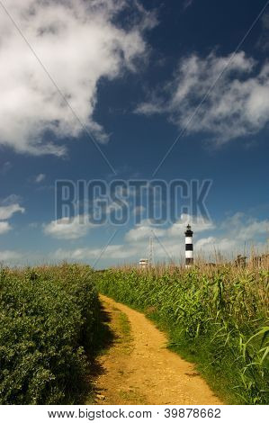 เกาะ D'Oleron ใน Charente ฝรั่งเศสกับลายประภาคาร