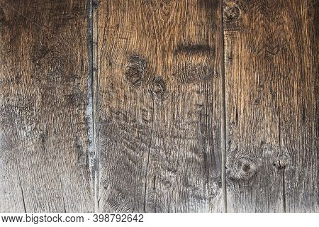 Some Old And Worn Wooden Boards In Brown Tone, For Rustic And Rural Background. Background For Chris