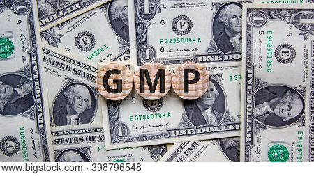 Gmp Symbol. Wood Circles With Word 'gmp, Good Manufacturing Practice' On Beautiful Background From D