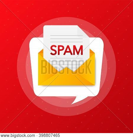 Spamming Mailbox Concept. Email Box Hacking, Spam Warning.